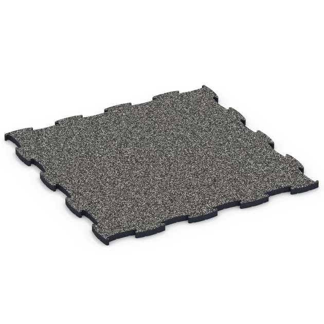 Fitness Max Floor System von WARCO im Farbdesign Tmavě šedá žula mit den Abmessungen 97,1 x 97,1 x 2,8 cm. Produktfoto von Artikel 6886 in der Aufsicht von schräg vorne.