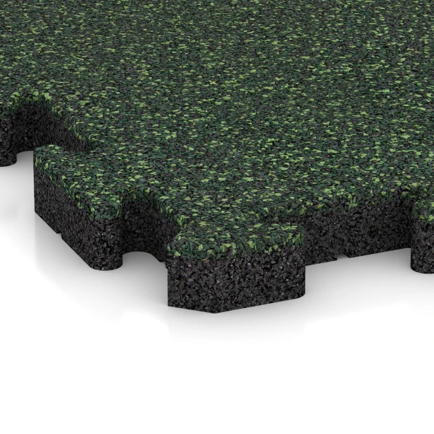 Detailaufnahme der Randausprägung von WARCO-Produkt 4120, Sportovní povrch z gumy, Format 500 x 500 x 40 mm, Farbe Anglický trávník.