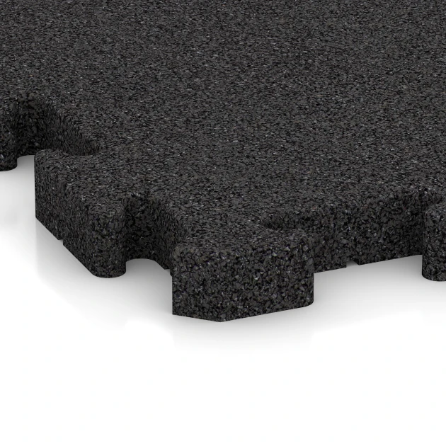 Detailaufnahme der Randausprägung von WARCO-Produkt 2960, Puzzle dlaždice na dětské hřiště, Format 50 x 50 x 4 cm | 0,25 m², Farbe Antracit.