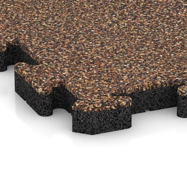 Detailaufnahme der Randausprägung von WARCO-Produkt 5918, Vnitřní podlahová dlaždice puzzle, Format 1000 x 1000 x 40 mm, Farbe Kůra a Basto.