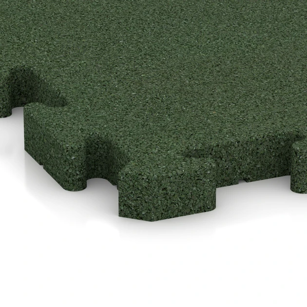 Detailaufnahme der Randausprägung von WARCO-Produkt 3477, Playground flooring, Format 100 x 100 x 4 cm | 1,00 m², Farbe Travní zelená.