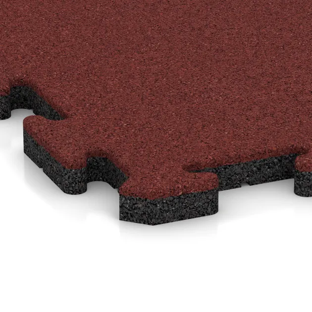 Detailaufnahme der Randausprägung von WARCO-Produkt 4633, Venkovní dlaždice na klik, Format 500 x 500 x 30 mm, Farbe Korálově červená.
