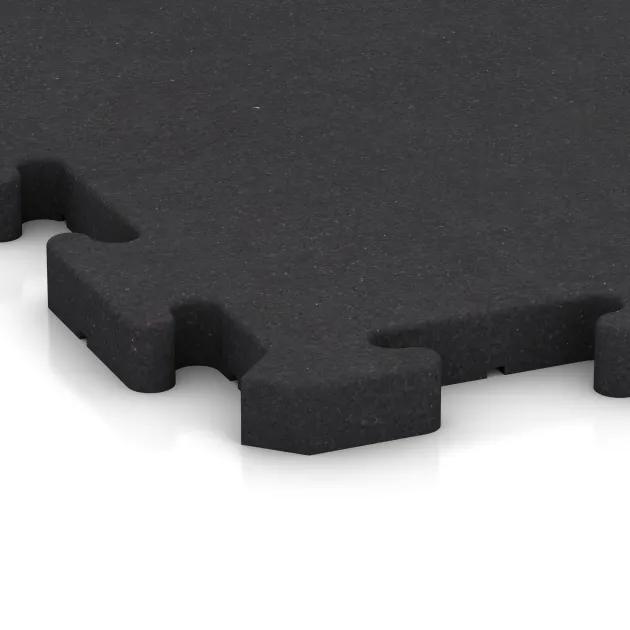Detailaufnahme der Randausprägung von WARCO-Produkt 2612, Sportovní podlaha Studio, Format 500 x 500 x 30 mm, Farbe Antracit.
