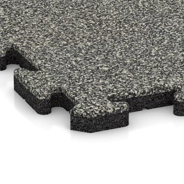Detailaufnahme der Randausprägung von WARCO-Produkt 5848, Vnitřní podlahová dlaždice puzzle, Format 1000 x 1000 x 30 mm, Farbe Šedý granit.