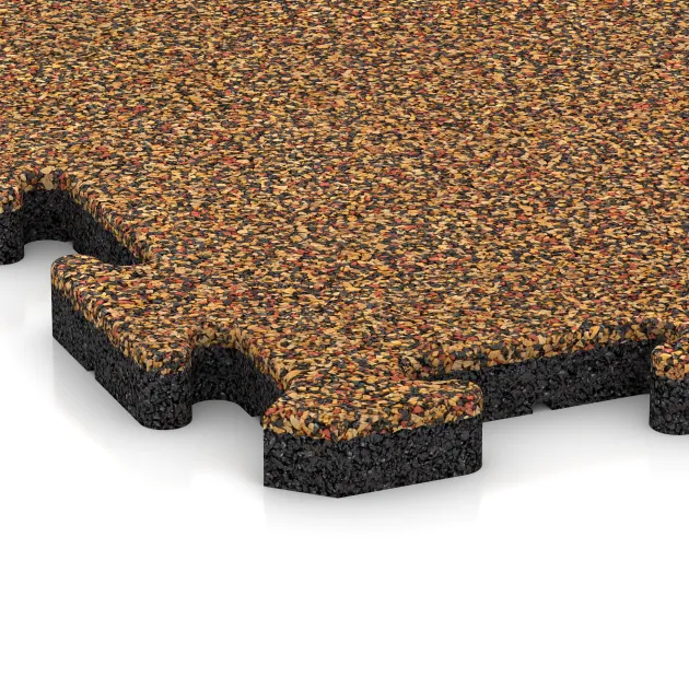Detailaufnahme der Randausprägung von WARCO-Produkt 5851, Vnitřní podlahová dlaždice puzzle, Format 1000 x 1000 x 30 mm, Farbe Terra Cotta.