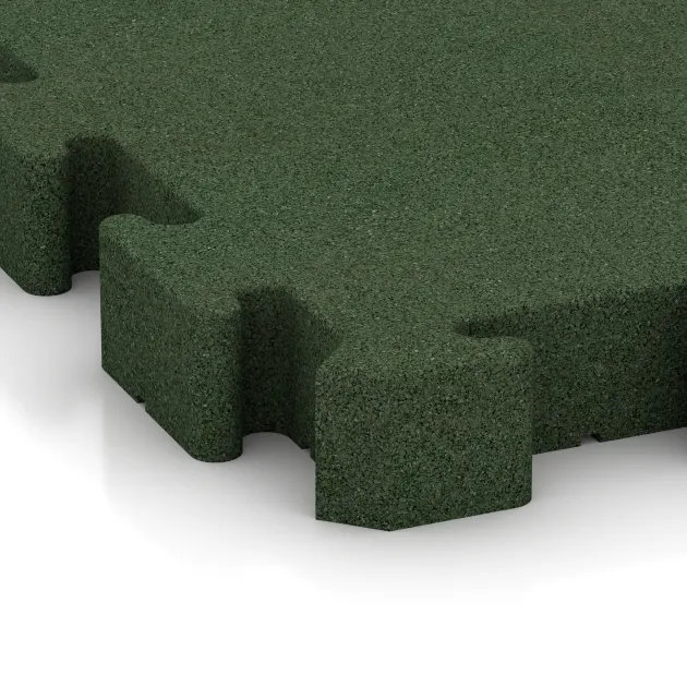 Detailaufnahme der Randausprägung von WARCO-Produkt 3182, Venkovní dlaždice na klik, Format 500 x 500 x 60 mm, Farbe Trávově zelená.