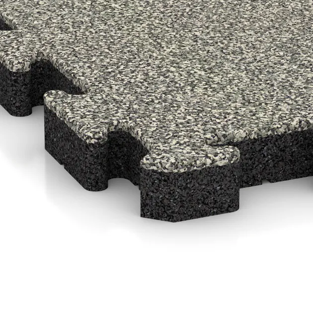 Detailaufnahme der Randausprägung von WARCO-Produkt 4161, Sportovní povrch z gumy HD, Format 500 x 500 x 50 mm, Farbe Světlý granit.