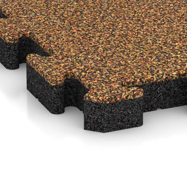 Detailaufnahme der Randausprägung von WARCO-Produkt 3116, Fitness Ochranná Podložka HD, Format 500 x 500 x 50 mm, Farbe Terra Cotta.