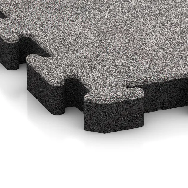 Detailaufnahme der Randausprägung von WARCO-Produkt 4558, Venkovní dlaždice na klik, Format 500 x 500 x 50 mm, Farbe Šedý melange.