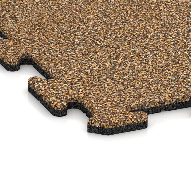 Detailaufnahme der Randausprägung von WARCO-Produkt 5958, Vnitřní podlahová dlaždice puzzle, Format 1000 x 1000 x 18 mm, Farbe Maroko.
