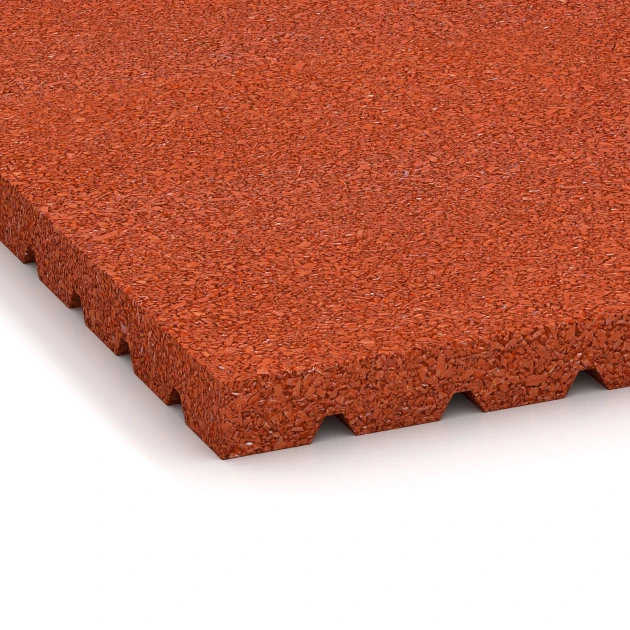 Detailaufnahme der Randausprägung von WARCO-Produkt 3641, Stájová rohož HD, Format 100 x 100 x 4 cm, Farbe Cihlově červená.
