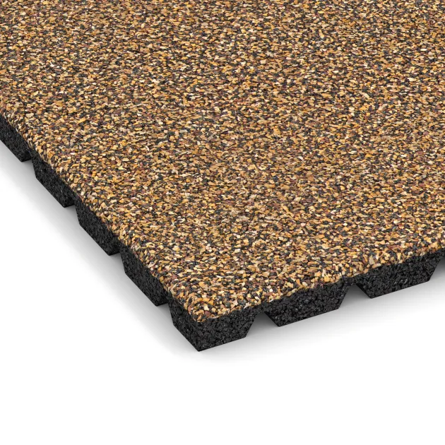 Detailaufnahme der Randausprägung von WARCO-Produkt 5489, Terasová dlaždice 3 cm, Format 500 x 500 x 30 mm, Farbe Maroko.