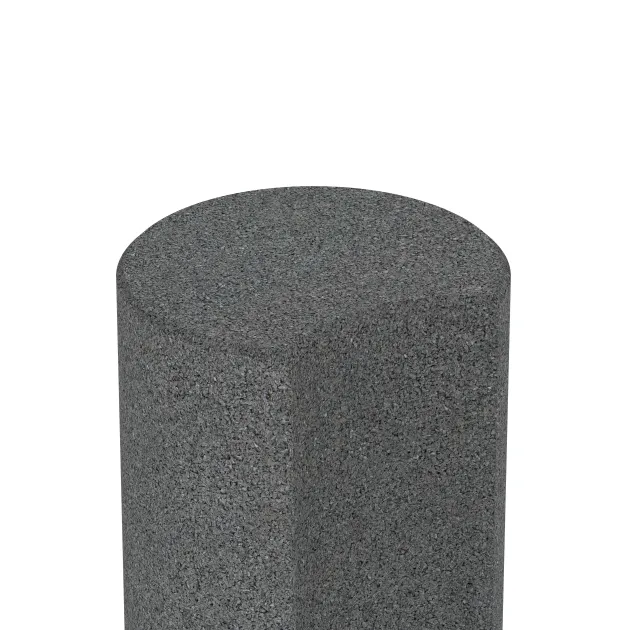 Detailaufnahme der Randausprägung von WARCO-Produkt 2553, Rubber granulate palisade, Format ø 250 x 400 mm, Farbe Šedá břidlice.