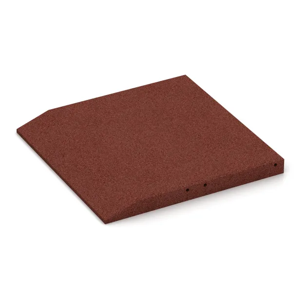 Detailaufnahme der Randausprägung von WARCO-Produkt 0432, Edge tile (one chamfered side), Format 500 x 500 x 45 mm, Farbe Cihlově červená.