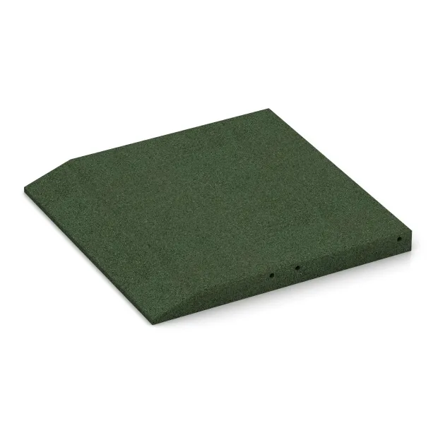 Detailaufnahme der Randausprägung von WARCO-Produkt 0434, Edge tile (one chamfered side), Format 500 x 500 x 45 mm, Farbe Trávově zelená.