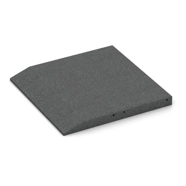 Detailaufnahme der Randausprägung von WARCO-Produkt 0435, Edge tile (one chamfered side), Format 500 x 500 x 45 mm, Farbe Šedá břidlice.
