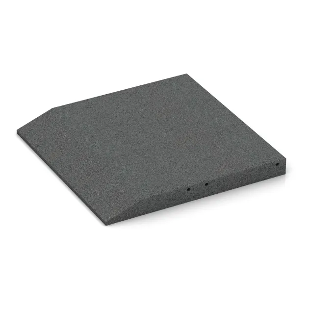 Detailaufnahme der Randausprägung von WARCO-Produkt 0442, Edge tile (one chamfered side), Format 500 x 500 x 50 mm, Farbe Šedá břidlice.