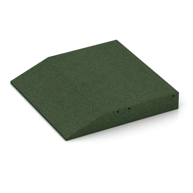 Detailaufnahme der Randausprägung von WARCO-Produkt 0453, Edge tile (one chamfered side), Format 500 x 500 x 80 mm, Farbe Trávově zelená.