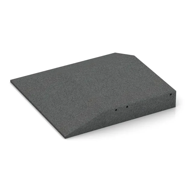Detailaufnahme der Randausprägung von WARCO-Produkt 0496, Corner tile (two chamfered sides), Format 500 x 500 x 80 mm, Farbe Šedá břidlice.