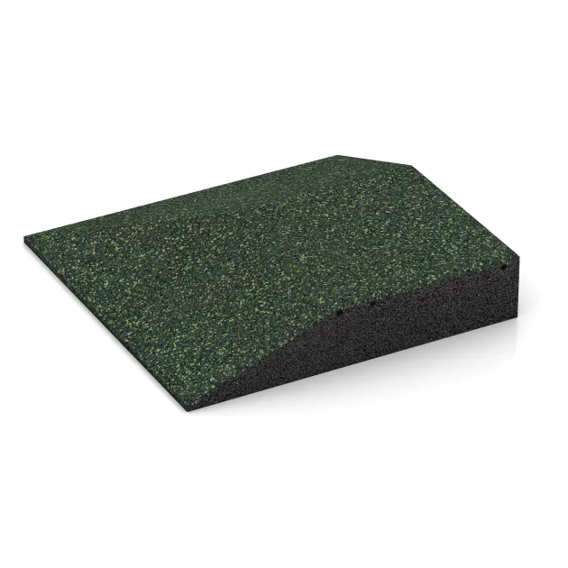 Detailaufnahme der Randausprägung von WARCO-Produkt 3832, Corner tile (two chamfered sides), Format 500 x 500 x 100 mm, Farbe Anglický trávník.