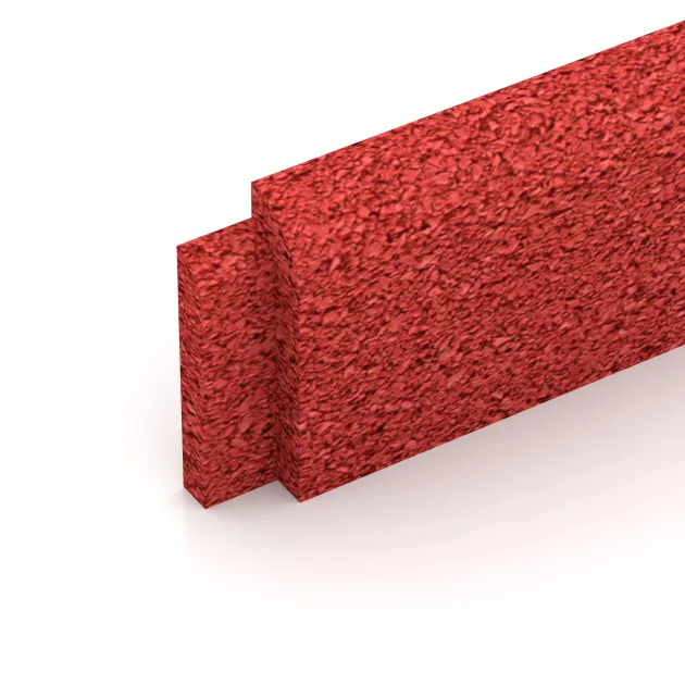 Detailaufnahme der Randausprägung von WARCO-Produkt 4286, Soklová lišta, Format 750 x 80 x 20 mm, Farbe Červená Růže.