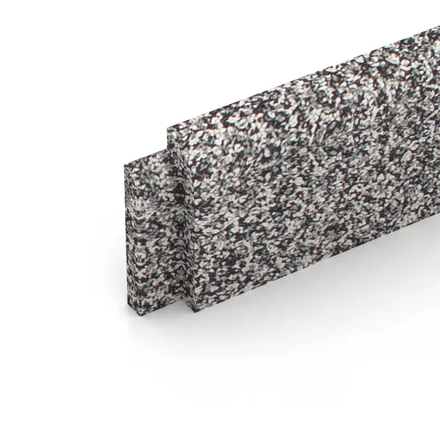 Detailaufnahme der Randausprägung von WARCO-Produkt 4611, Soklová lišta, Format 750 x 80 x 20 mm, Farbe Šedý melange.