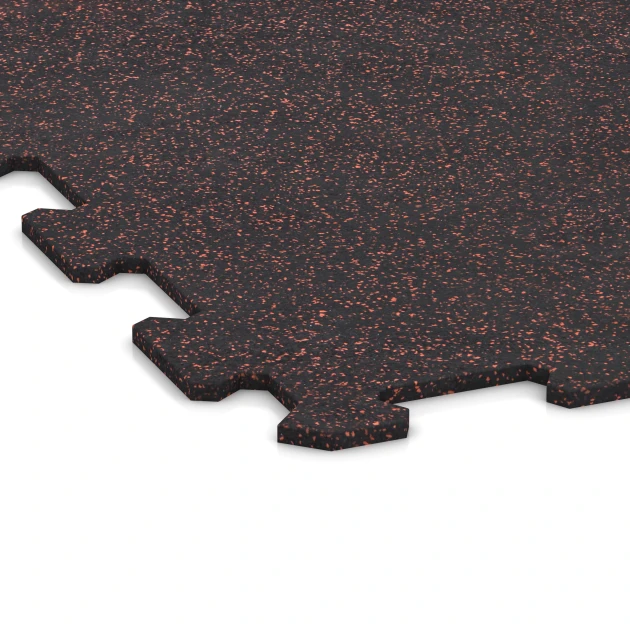 Detailaufnahme der Randausprägung von WARCO-Produkt 1049, Sportovní podlaha Kompakt, Format 970 x 970 x 8 mm | 0,94 m, Farbe Lehce červeně posypaná.