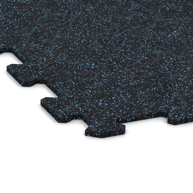 Detailaufnahme der Randausprägung von WARCO-Produkt 1054, Sportovní podlaha Kompakt, Format 970 x 970 x 8 mm | 0,94 m, Farbe Lehce modře posypaná.