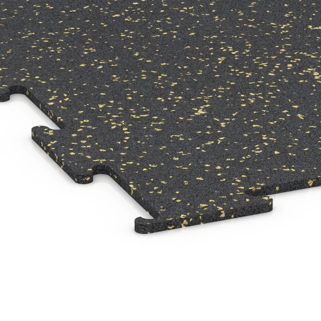 Detailaufnahme der Randausprägung von WARCO-Produkt 6454, Sportovní podlaha Kompakt, Format 100 × 100 × 0,8 cm, Farbe Lehce žlutě posypaná.