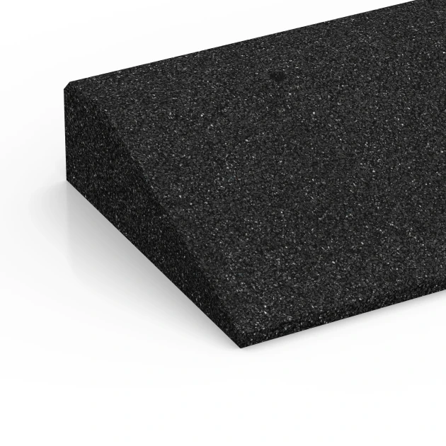Detailaufnahme der Randausprägung von WARCO-Produkt 6601, Nájezdová rampa na práh, Format 100 × 25 cm | 1 < 8 cm, Farbe Antracit.