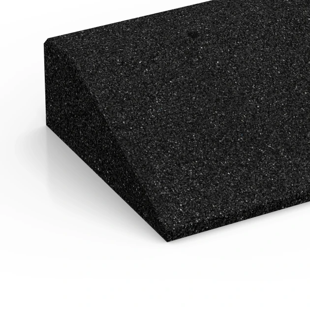 Detailaufnahme der Randausprägung von WARCO-Produkt 6603, Nájezdová rampa na práh, Format 100 × 25 cm | 1 < 10 cm, Farbe Antracit.