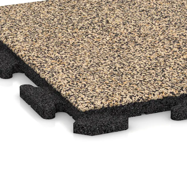 Detailaufnahme der Randausprägung von WARCO-Produkt 1150, Terasa dlaždice Classic, Format 500 x 500 x 30 mm, Farbe Travertin.