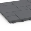 Detailaufnahme der Randausprägung von WARCO-Produkt 6330, Blokový vzor – Terasové dlaždice, Format 38,5 x 38,5 x 2 cm, Farbe Stříbrošedá.