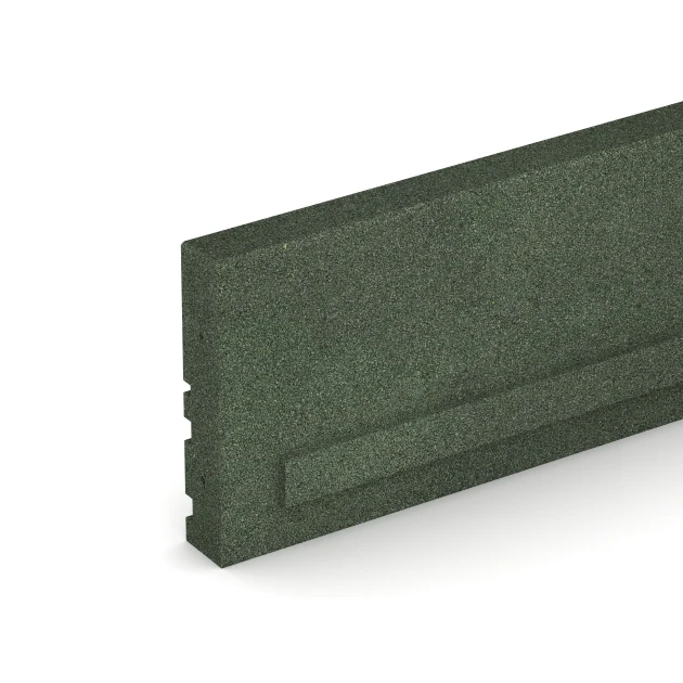 Detailaufnahme der Randausprägung von WARCO-Produkt 3786, Flexibilní gumový obrubník, Format 100 × 5 × 25 cm, Farbe Travní zelená.
