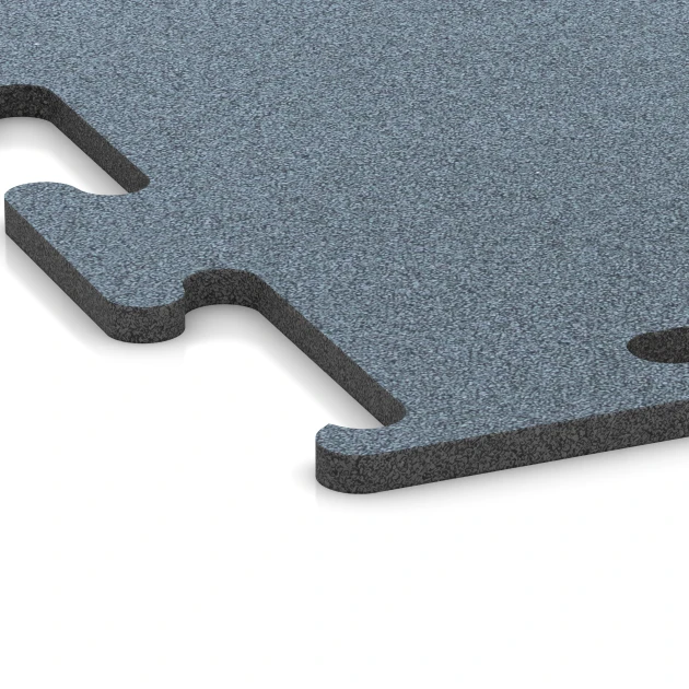 Detailaufnahme der Randausprägung von WARCO-Produkt 6166, Fitness Performance Elite Tréninková Podlaha, Format 50 x 50 x 1,5 cm | 0,25 m², Farbe Patinované stříbro.