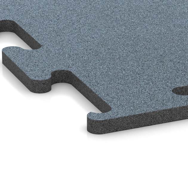 Detailaufnahme der Randausprägung von WARCO-Produkt 6168, Sportovní podlaha Fitness Performance Elite, Format 50 x 50 x 2 cm, Farbe Patinované stříbro.