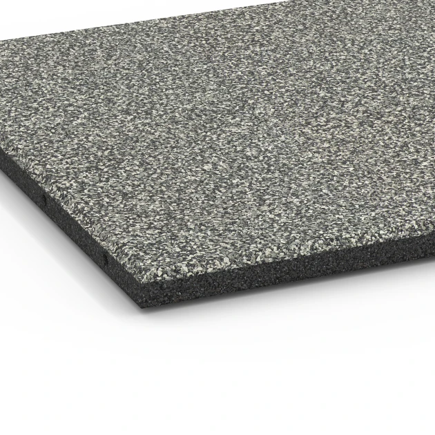 Detailaufnahme der Randausprägung von WARCO-Produkt 6414, Dopadová dlaždice EPDM – 90 cm, Format 50 x 50 x 3 cm | 0,25 m², Farbe Šedá žula.