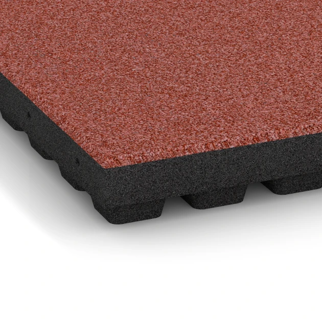 Detailaufnahme der Randausprägung von WARCO-Produkt 6140, Dopadová dlažba – 205 cm, Format 50 x 50 x 7 cm, Farbe Rajčatově červená.