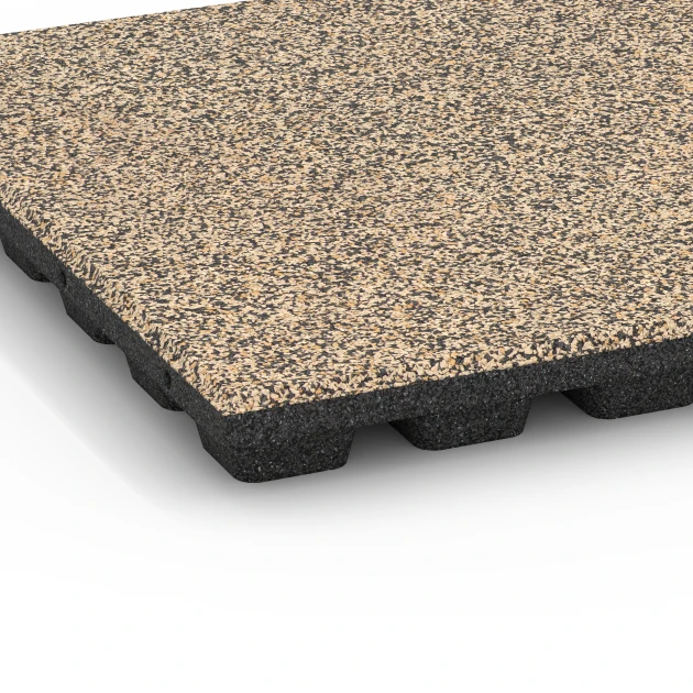 Detailaufnahme der Randausprägung von WARCO-Produkt 6437, Dopadová dlažba – 160 cm, Format 50 x 50 x 4,8 cm, Farbe Travertin.