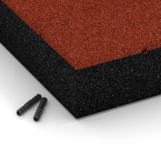 Detailaufnahme der Randausprägung von WARCO-Produkt 6278, Tlumicí deska – 300 cm, Format 50 x 50 x 11 cm, Farbe Cihlově červená.