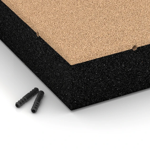 Detailaufnahme der Randausprägung von WARCO-Produkt 6282, Tlumicí deska – 300 cm, Format 50 x 50 x 11 cm, Farbe Pískově béžová.