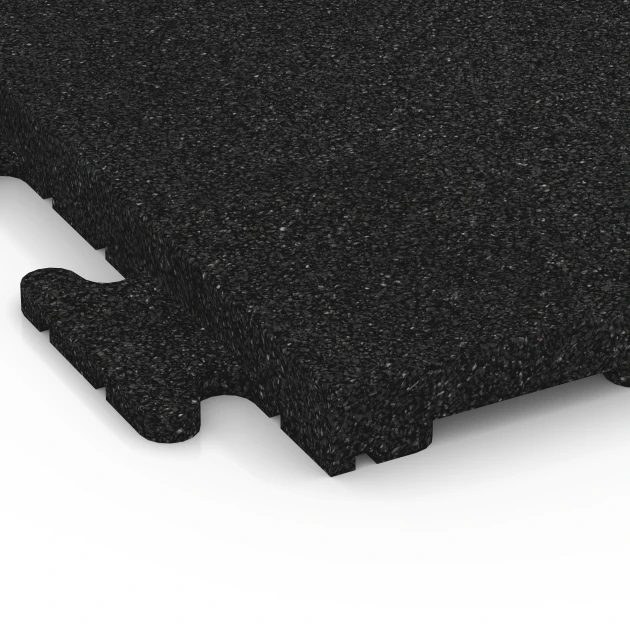Detailaufnahme der Randausprägung von WARCO-Produkt 6190, Fitness podlahová dlaždice Classic, Format 50 x 50 x 3 cm | 0,25 m², Farbe Antracit.