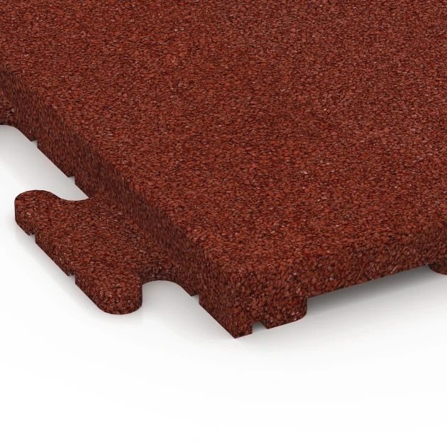 Detailaufnahme der Randausprägung von WARCO-Produkt 6976, Fitness podlahová dlaždice Classic, Format 50 x 50 x 3 cm | 0,25 m², Farbe Cihlově červená.