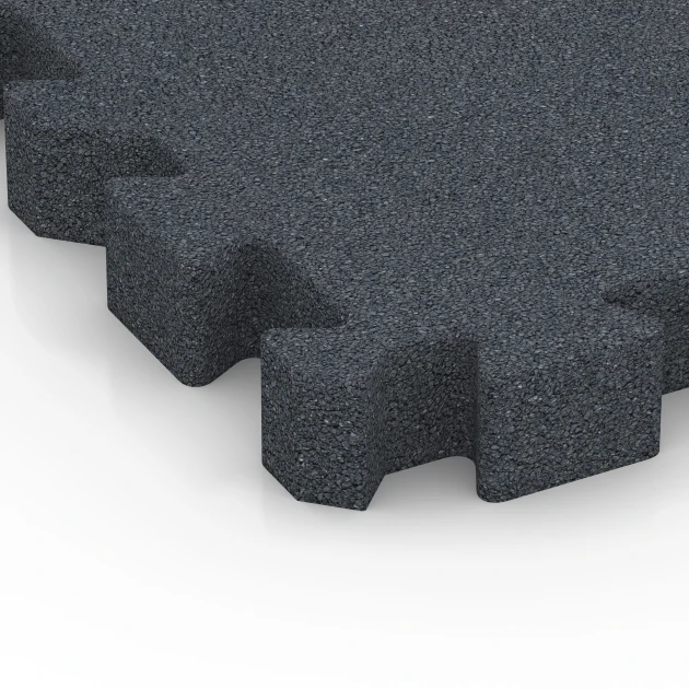 Detailaufnahme der Randausprägung von WARCO-Produkt 6319, Puzzle dlaždice na dětské hřiště, Format 50 x 50 x 6 cm | 0,25 m², Farbe Břidlicová šedá.