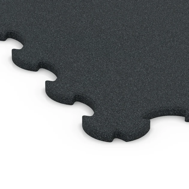 Detailaufnahme der Randausprägung von WARCO-Produkt 6377, Fitness Ochranná Podložka, Format 102,5 x 102,5 x 2 cm | 1,05 m², Farbe Antracit.