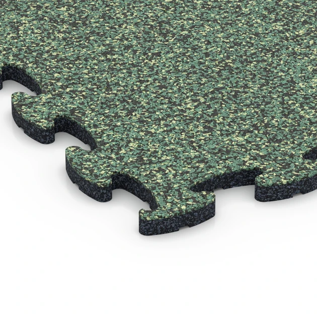 Detailaufnahme der Randausprägung von WARCO-Produkt 6780, Fitness podložka, Format 44,6 x 44,6 x 1,8 cm, Farbe Anglický trávník.