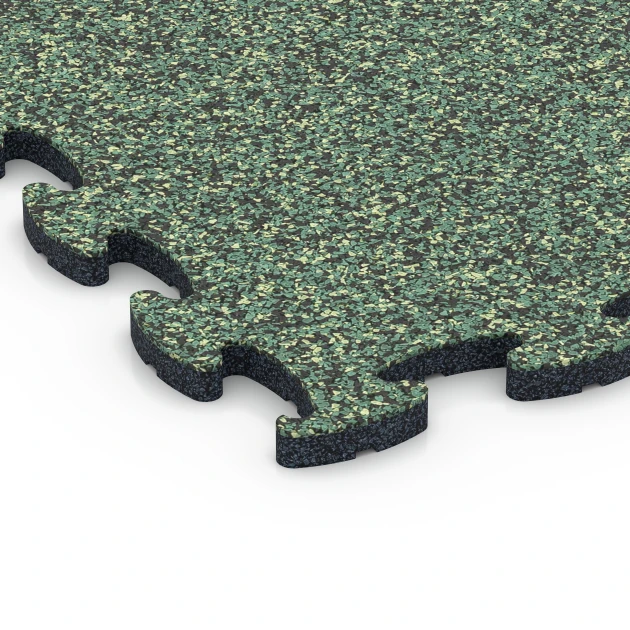 Detailaufnahme der Randausprägung von WARCO-Produkt 6825, Fitness Active podlaha, Format 44,6 x 44,6 x 1,8 cm, Farbe Anglický trávník.