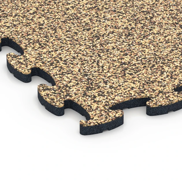 Detailaufnahme der Randausprägung von WARCO-Produkt 6867, Fitness Max Floor System, Format 44,6 x 44,6 x 1,8 cm, Farbe Ratan.