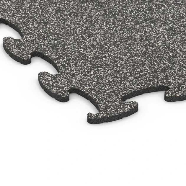 Detailaufnahme der Randausprägung von WARCO-Produkt 6868, Fitness Max Floor System, Format 98 x 98 × 1,8 cm, Farbe Tmavě šedá žula.