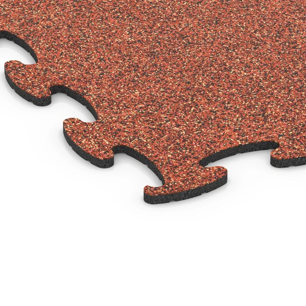 Detailaufnahme der Randausprägung von WARCO-Produkt 6872, Fitness Max Floor System, Format 98 x 98 × 1,8 cm, Farbe Etna.